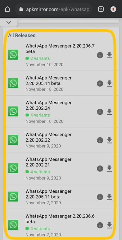 Whatsapp payment feature APK download