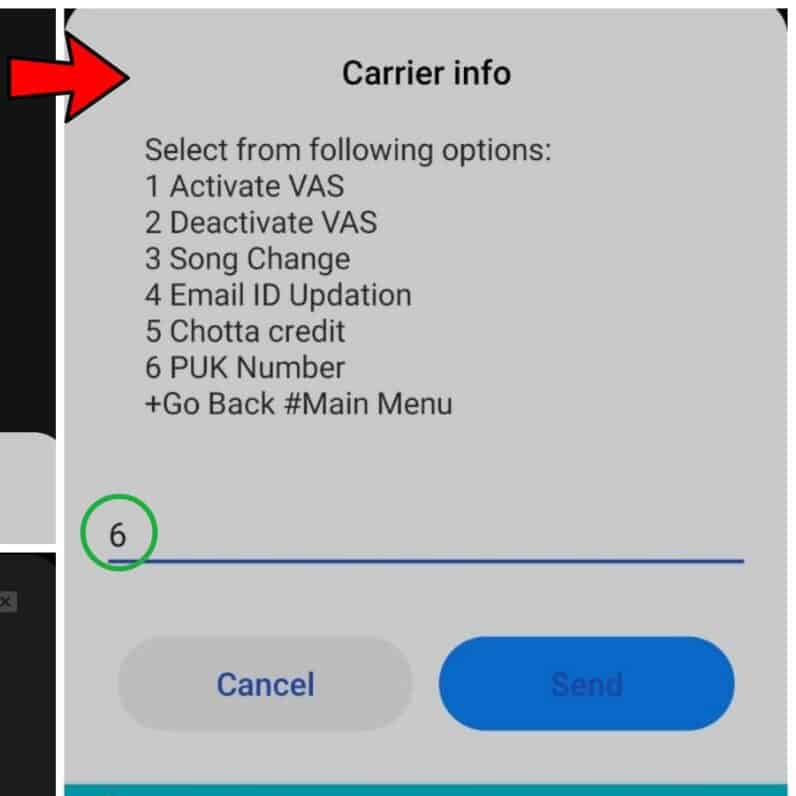 Using ussd codes dial number