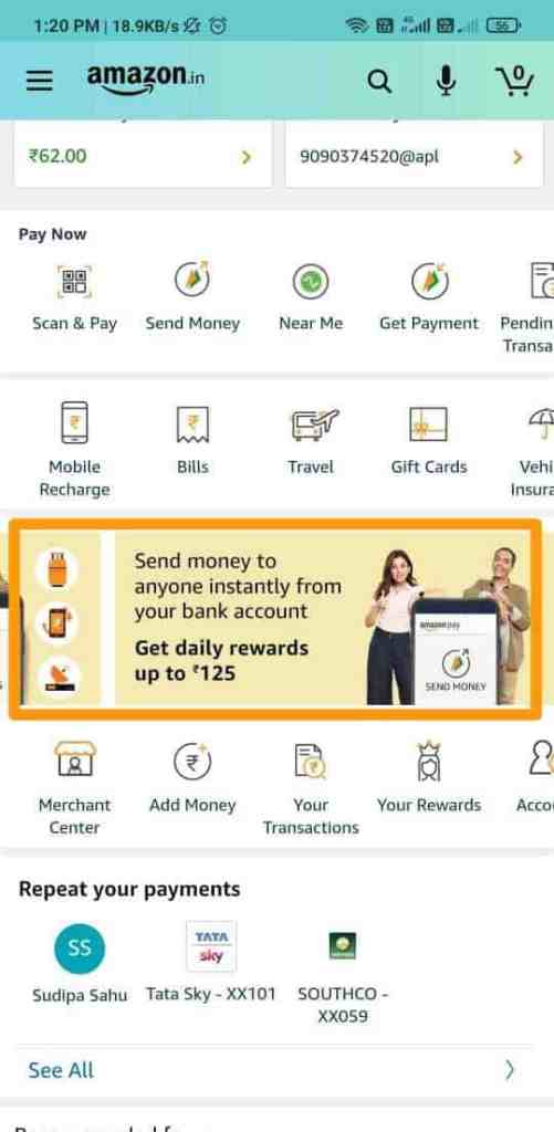 Jio free rechargge using Amazonpay