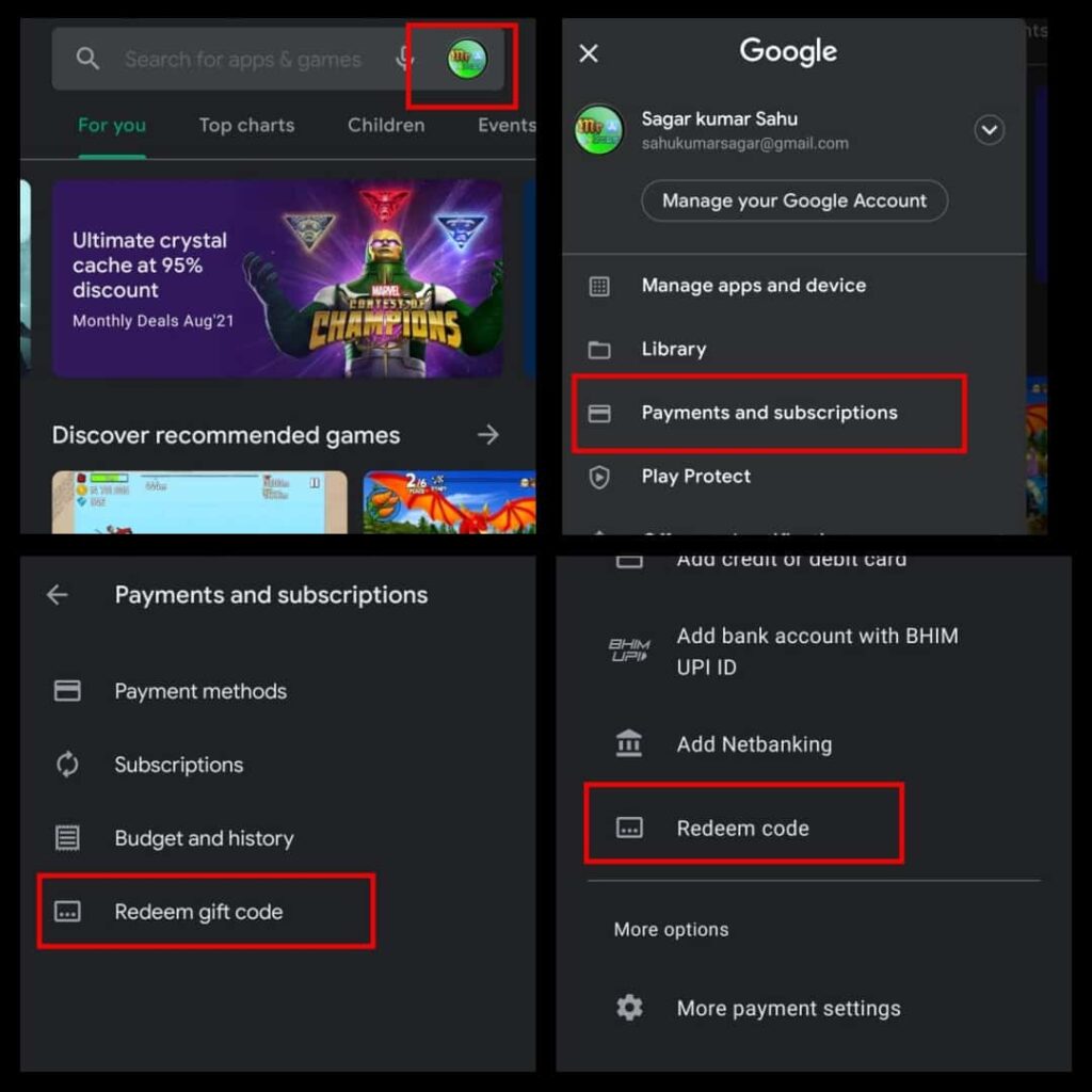 How to redeem the Free Google Play redeem code?