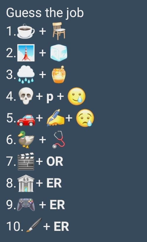Whatsapp game guess the job