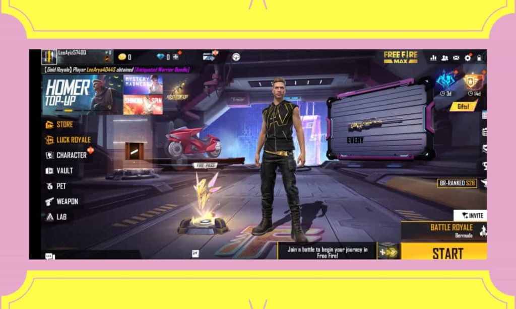 Free fire ID using Gmail and Facebook