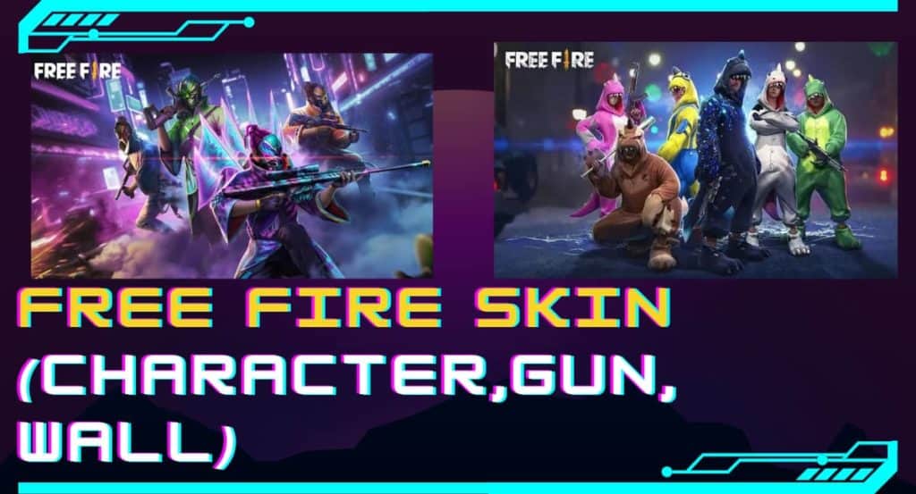 Freefire character skin, gun skin & gloo wall skin 