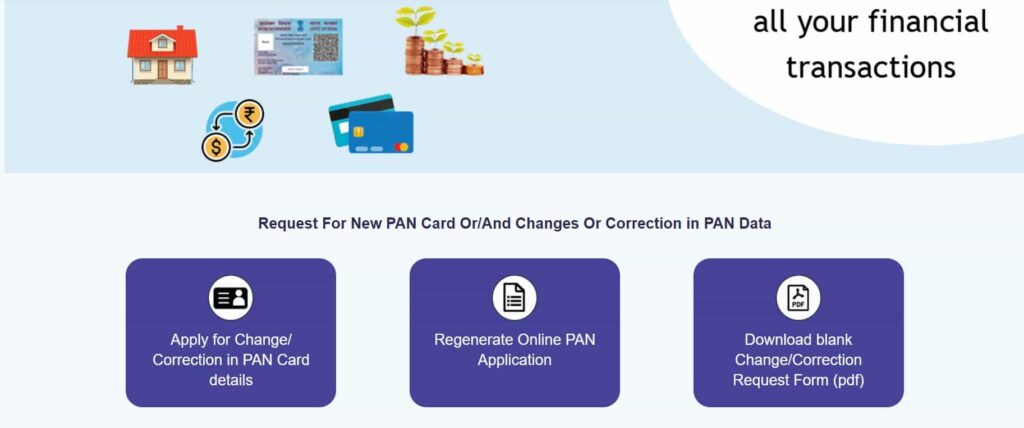 Correction of name on PAN card before linking