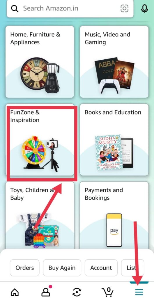 Amazon funzone play quiz and earn