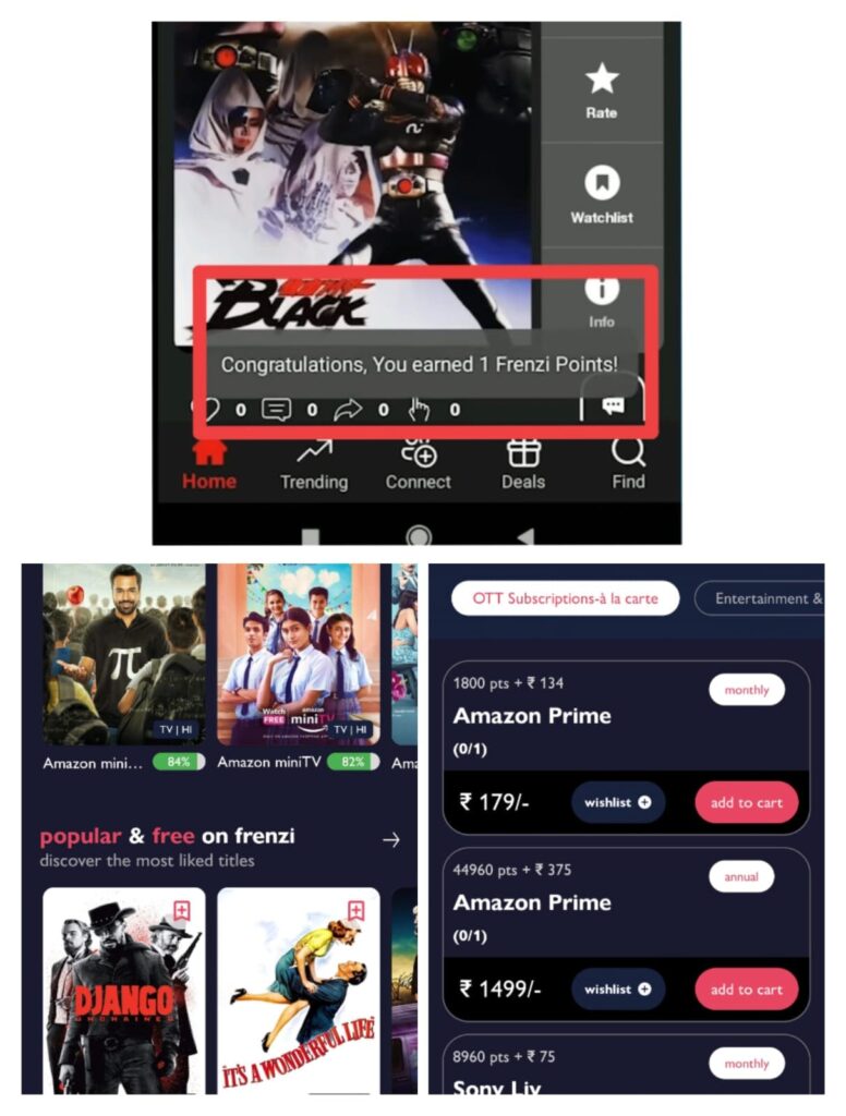 Frenzi app to get free Amazon Prime