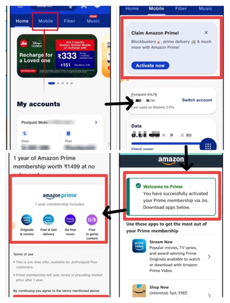 Amazon Prime Free for Jio users