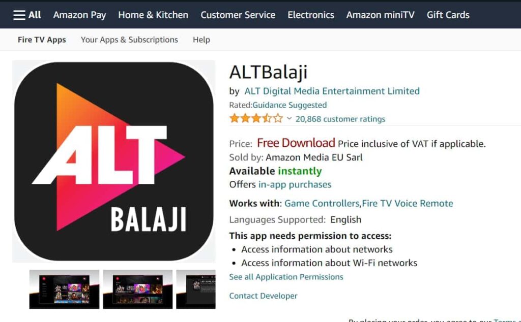 ALTBalaji 3 months free subscription with Amazon