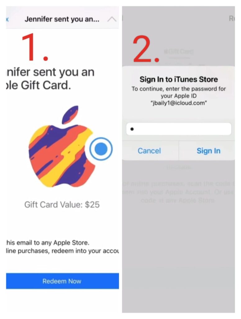 Buy apple gift card and redeem process