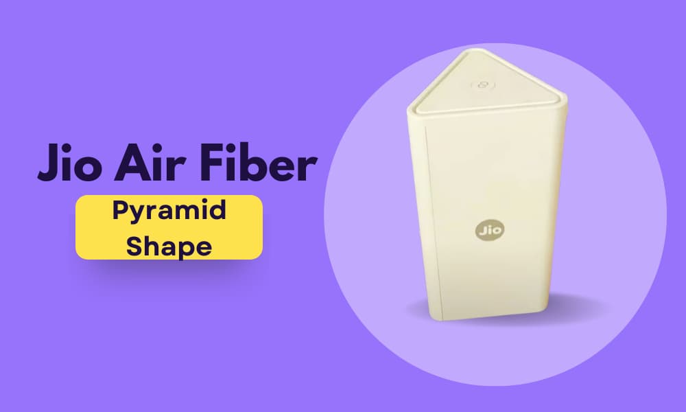 Jio Air Fiber router triangle shaped