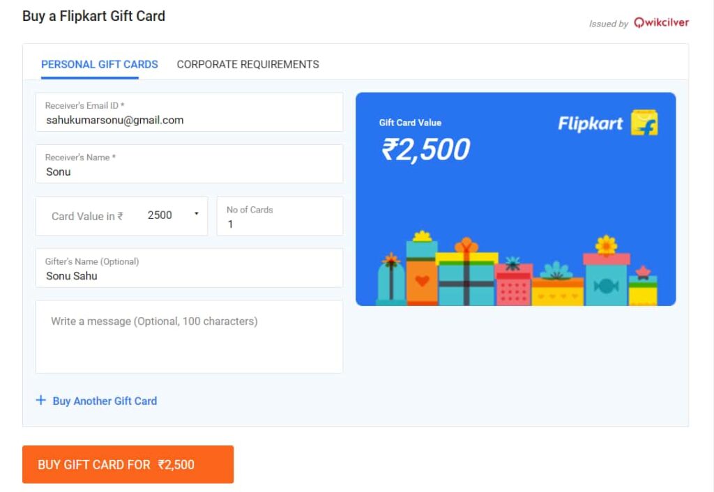 How to buy Flipkart Gift Cards?