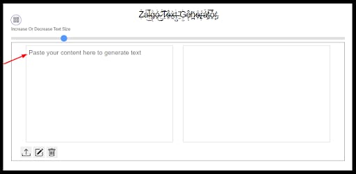 Enter Your Text in Zalgo Text Generator
