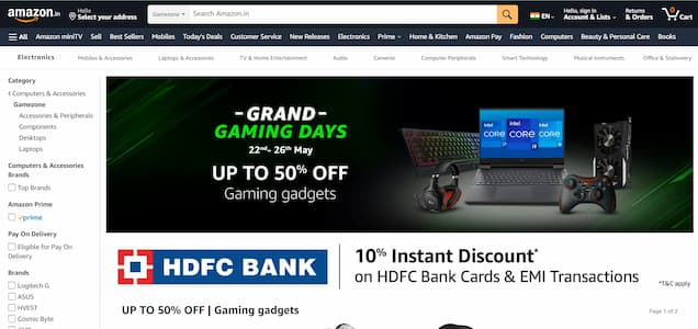 Best Online Store for Gaming - Amazon