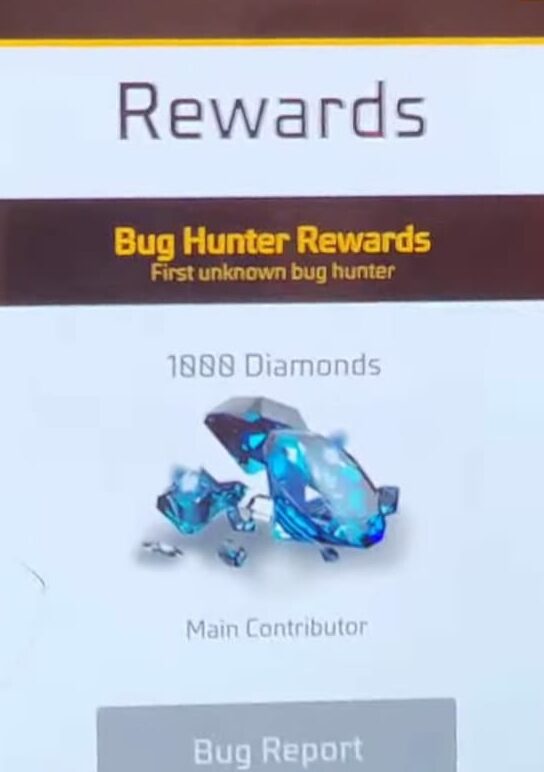 free fire diamond bug report