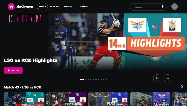 Jio Cinema - Best OTT platform for IPL lovers