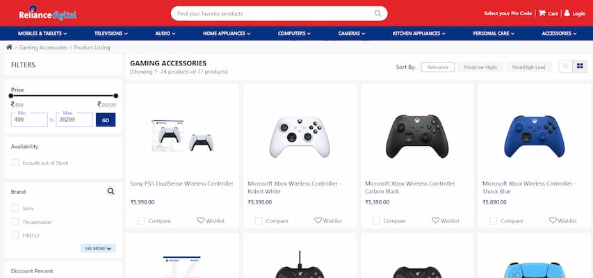 Reliance Tendulkar : Gaming Online Store 