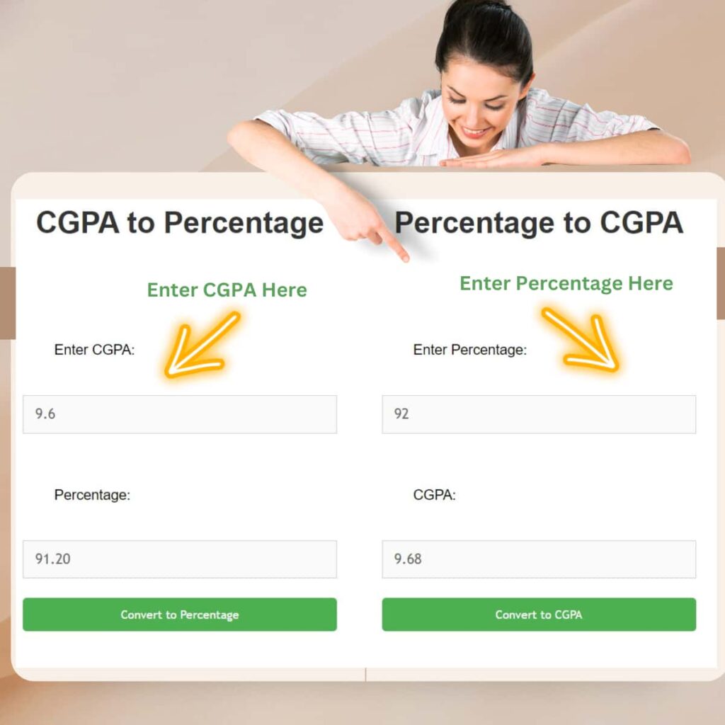 Convert CGPA to Percentage and Percentage to CGPA
