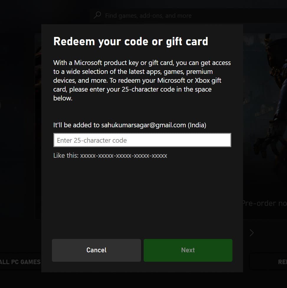 redeem the xbox gift cards