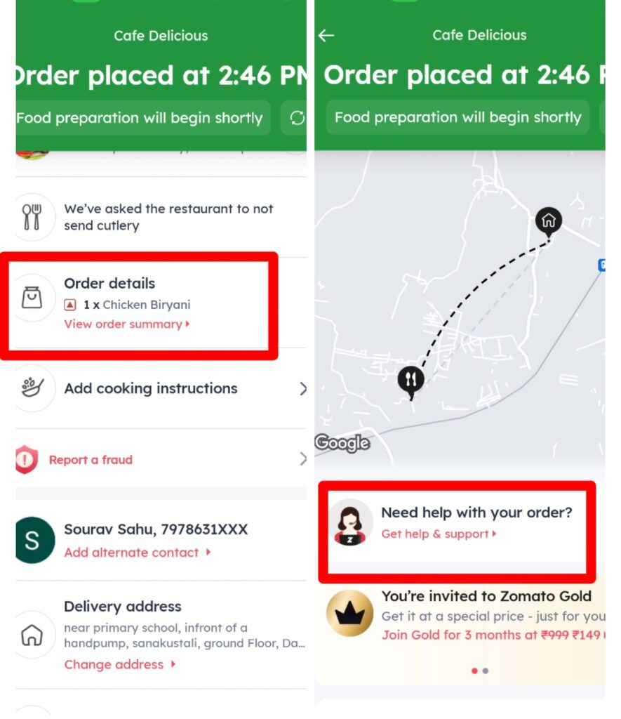 Steps to cancel order