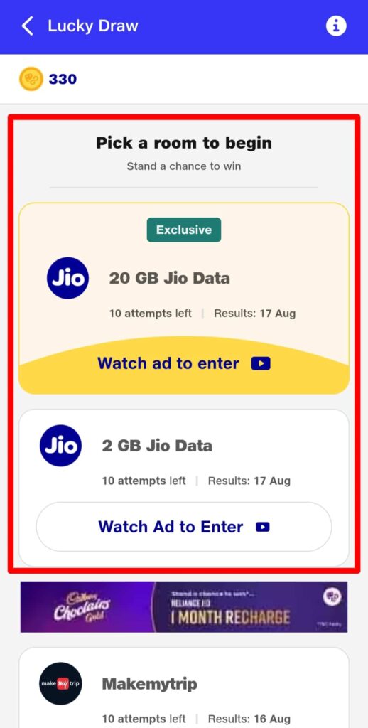 Jio lucky draw