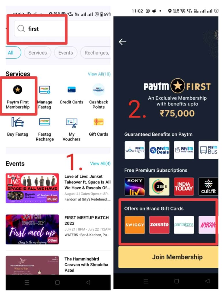 Using Paytm First to get free Zomato Gold Membership