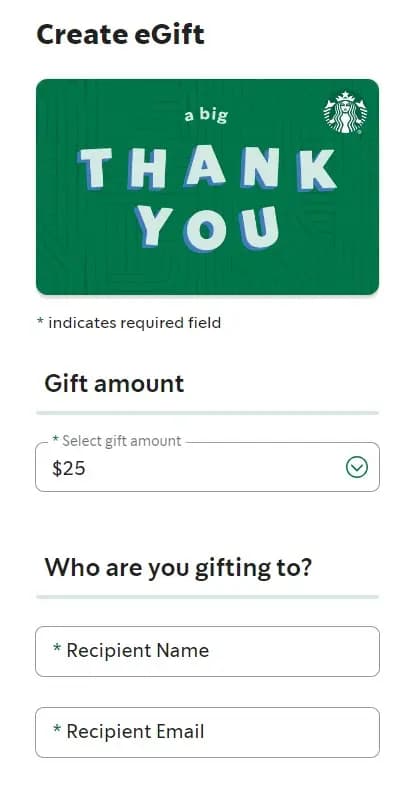 buy Starbucks Gift Cards