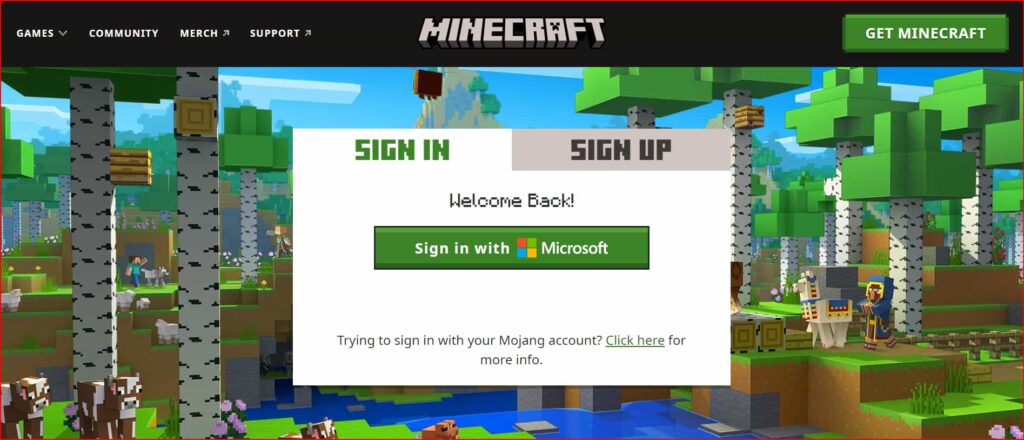 minecraft login