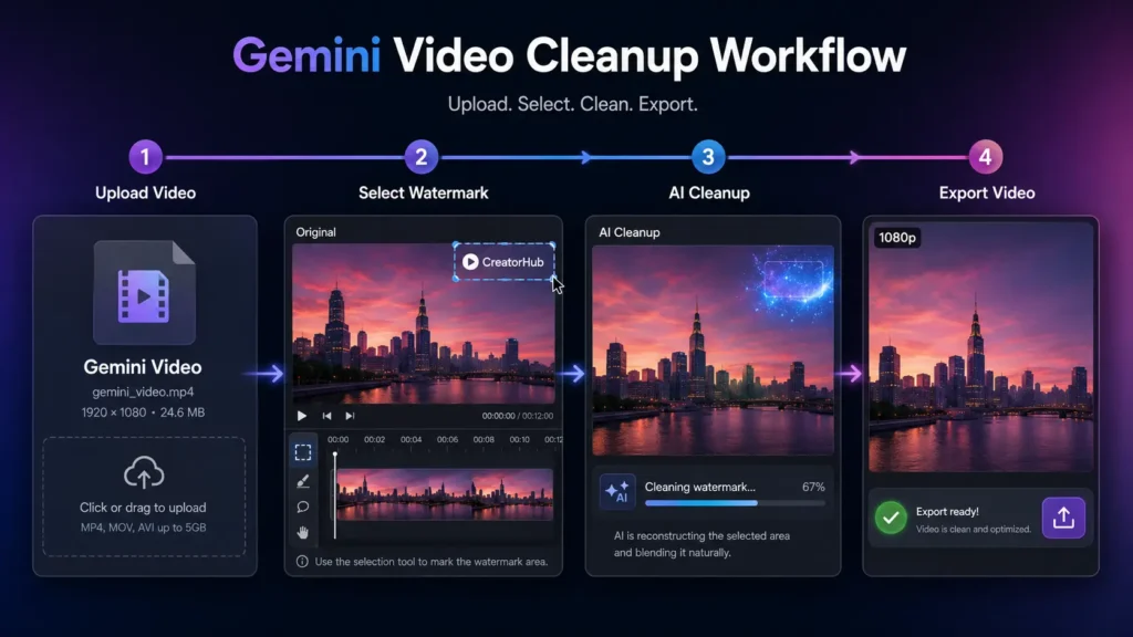 Gemini video cleanup workflow